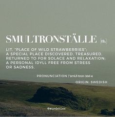 there is a sign that says, smultronstalle in the middle of it