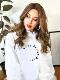 - This image is for a White Sweater Gildan 18000 Mockup - Size: 2316 × 3088 px - Graphics used in examples do not come with the download - Resolution 300DPI - You will receive a high resolution digital image free of watermarks and branding - Model is wearing an XL We here at Bloom Co Mockups make selling your designs as easy as possible. Our goal is to help you sell your print on demand designs using the best mockups. This listing is for a Gildan White 18000 front facing hi res photo. Once you p Trendy White Crew Sweatshirt, White Crew Neck Hoodie For Streetwear, White Hoodie Sweatshirt With Letter Print, Oversized White Sweatshirt With Ribbed Cuffs, White Crew Neck Hoodie With Ribbed Cuffs, White Oversized Crew Sweater, White Oversized Crew Sweatshirt, Oversized Sweater For Streetwear With Branding, White Crew Neck Hoodie With Letter Print