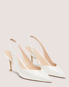 Eva 75 Slingback | Stuart Weitzman Wedding Heels, Shoes Heels Pumps, Sling Back, V Cut, V Cuts, Stiletto Heel, Pump Shoes, Stuart Weitzman, Wedding Outfit