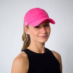 PUBLISHED PATENT REGISTERED TRADEMARK HOT PINK High Ponytail Hat, UPF 50 + SunGoddess Design allows you to move the circle up & down and wear your hair at ANY HEIGHT! Let your cap adjust to YOU! PATENTED athleisure cap for WOMEN by WOMEN! Female Fit. Function. Style. Fit = custom fit molded specifically for a women's head Function = Fits ANY HEIGHT PONY or FUNCKY BUN, moisture-wicking, UPF 50+, tapered panels for stability, keeps you cool and comfortable Style = innovative and streamlined A Pink Sports Sun Hat With Uv Protection, Pink Sun Hat With Uv Protection For Sports, Pink Uv Protection Sun Hat For Sports, Breathable Outdoor Hat, Casual Pink Hat With Uv Protection, Pink Casual Hat With Uv Protection, Sports Hat With Curved Visor, Solid Baseball Cap With Uv Protection, Upf 50+ Snapback Hat