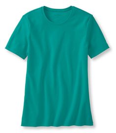 Bean's Tee, Shor-ll bean Affordable Comfortable Soft-washed T-shirt, Affordable Soft-washed Green T-shirt, Soft-washed Green Organic Cotton T-shirt, Turquoise Cotton Crew Neck T-shirt, Turquoise Cotton Short Sleeve T-shirt, Ll Bean, Amazing Women, Knit Top, Top Shirt