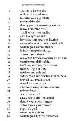 30 days minimalism challenge the Minimalism Challenge, January 2nd, Wednesday Afternoon, Power Of Meditation, Removing Negative Energy, 30 Day Challenge, Some Words