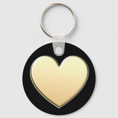 a black and white heart shaped key chain