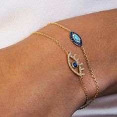 Evil Eye Bracelet Diamond Evil Eye Bracelet, Eye Accessories, Wreath Necklace, Gold Heart Bracelet, The Evil Eye, Diamond Evil Eye, Jewelry Essentials, Classy Jewelry, 15th Birthday