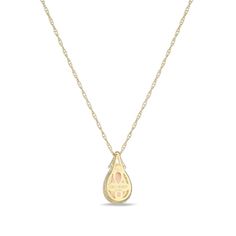 Make a glamorous statement with this stunning lab-created opal and white sapphire pendant. Sterling silver with 18K gold plate. The pendant showcases a 9.0 x 6.0mm pear-shaped white lab-created opal. White lab-created sapphires border the opal and form the triangular bail. 18.0-inch rope chain; spring-ring clasp. Teardrop Gold Jewelry With Diamond Accents, Gold Teardrop Jewelry With Diamond Accents, Gold Jewelry With Diamond Accents And Teardrop Shape, Luxury Gold Opal Necklaces, Luxury Gold Opal Necklace, Elegant Opal Necklace With Pearl Pendant, Gold Hallmarked Pear-shaped Necklace, Gold Pear-shaped Hallmarked Necklace, Gold Pear-shaped Gemstone Necklace