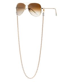 in stock Elegant Metal Glasses Chains With Chain Strap, Elegant Metal Glasses Chains, Elegant Glasses Chains With Chain Strap As Gift, Elegant Gold Glasses Chains With Delicate Chain, Elegant Gold Glasses Chain With Delicate Detail, Elegant Metal Beaded Glasses Chain, Elegant Gold Glasses Chains For Formal Events, Elegant Gold Chain Glasses Chains, Elegant Glass Jewelry With Chain Strap