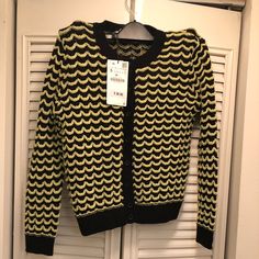 Small With Tag Zara Knit, Zara Sweater, Green Yellow, Knit Cardigan, Sweaters & Cardigans, Cardigans, Sweaters For Women, Zara, Knitting