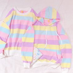 Fashion & Harajuku macaron pastel rainbow stripe color block hoodie sweatshirt. We offer FREE and USPS shipping for USA and China Post for any other country in the world. Customer service is included in the price too!! Color: pastel rainbow; Size: Length 62cm, Bust 116cm, Shoulder-48cm, ... Pastel Hoodie, Pastel Fashion, Zooey Deschanel, Striped Hoodie, Imagine Dragons, Kawaii Clothes, Harajuku Fashion, Pastel Rainbow, Rainbow Stripes