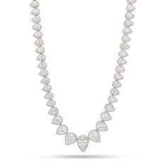 The new Pear Cut Necklace is iced with more than 2,200 stones. The necklace features handset round cut and pear cut VVS Diamond Simulates. The chain is available in 14K Gold plating and white gold plating. It's available in various lengths for multiple styles. White Gold Pear Shaped Single Cut Diamond Jewelry, White Gold Pear-shaped Single Cut Diamond Jewelry, Luxury Pear Shaped Necklace With Single Cut Diamonds, Luxury Pear-shaped Necklace With Single Cut Diamonds, Luxury Pear-shaped Necklaces With Diamond Accents, Luxury Pear-shaped Single Cut Diamond Necklaces, Luxury Pear Shaped Single Cut Diamond Necklace, Luxury Pear-shaped Single Cut Diamond Necklace, Fine Jewelry Pear-shaped Necklace With Single Cut Diamonds