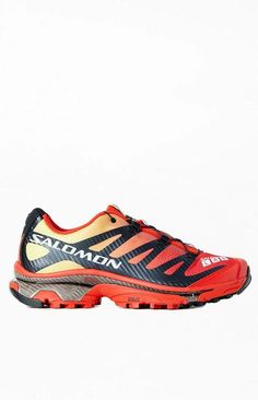 Elevate your outdoor sneaker collection with the Salomon XT-4 OG Fiery Red Shoes. Combining rugged durability from the full-length Agile Chassis™ with a pop of fiery red coloring, these shoes offer the perfect blend of performance and fashion for your trailblazing journeys..PS Reserve resale items are.final sale.and may not be returned, modified, or exchanged due to high demand. This supersedes all other PacSun return policies..About PS Reserve.PS Reserve is a limited collection of today’s most-coveted apparel, sneakers, and accessories for resale. Curated just for you, each PS Reserve resale item has undergone a thorough pre-screening process to confirm its authenticity. Unlock access and make PacSun the one-stop shop for your next full ‘fit today..Synthetic and textile upper.Textile lini Fiery Red, Red Shoes, Sneaker Collection, Full Length, Shoes Sneakers, Sneakers, Red