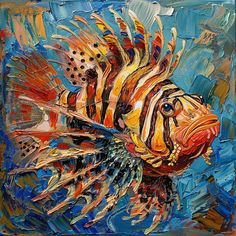 an acrylic painting of a colorful fish