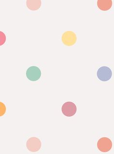 a white background with multicolored polka dots