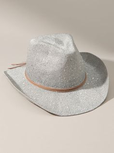 Giddy up for adventure with this sequin packable cowboy hat! This playful piece adds a touch of magic to any outfit, making you feel like a sparkling cowgirl ready to explore the world. Pack it flat and bring the fun wherever you roam! Trendy Silver Summer Hat, Silver Summer Hat For Rodeo, Western Silver Hats For Summer, Silver Summer Rodeo Hat, Adjustable Silver Beach Hat, Silver Wide Brim Hat For Beach, Sequin Cowboy Hat, Outfit Making