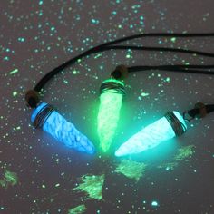 * 3 Necklaces Glow Stone! * You will get 3 necklaces glow in the dark at once! This is the right choice for collection or buying together! Free worldwide shipping! **There's every surprise in the box! what are you waiting for buy now * Material: - Glowing stone carving - Using the highest quality rope (strap size can be adjusted) - Stainless steel wire - 100% handmaded * Luminous stone pendant Glowing stone pendant, this project I worked on and developed myself took a long time. A lot of trial and error during the manufacturing process. But with a strong determination and spirit I can finish this even though it's not perfect, because perfection only belongs to God :) ♡ * Attention! This necklace pendant will glow in the dark, you will see the magic at that time. The more light you give, th Neon Luminous Jewelry For Gift, Glow Stones, Cute Animal Quotes, Glow Jewelry, Crushed Velvet Fabric, Glowing Necklace, Arrowhead Necklace, Rope Jewelry, Magic Design