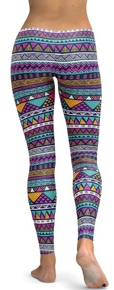 These Colorful Aztec Pattern Leggings are so soft, stretchy and comfortable to wear. Wear these Aztec inspired leggings to any kind of occasion, whether by hitting the gym or just casually wear them any time anywhere. Yoga Workout Clothes, 100 Squats, Yoga Pants Outfit, Aztec Pattern, Leggings Pattern, Yoga Tips, Soft Leggings, Squat Proof, Pink Leggings