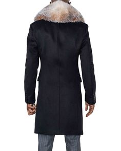 Luxury Wool Outerwear Fitted, Luxury Fitted Wool Outerwear, Black Fitted Wool Coat With Notch Lapel, Modern Fitted Wool Coat With Long Sleeves, Fitted Wool Coat With Concealed Placket, Fitted Wool Coat With Notch Lapel, Fitted Black Wool Coat For Business, Fitted Wool Pea Coat With Concealed Placket, Fitted Modern Wool Coat