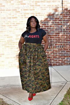 Camo Maxi Skirt w/ elastic bss as nd and tie. Skirt has pockets Tie Skirt, Womens Skirts, Maxi Skirt, Camo, Art Collection, Womens Skirt, Bathing Beauties, Display Homes, Ships