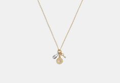 Plated brass glass and cubic zirconia Lobster clasp closure Padlock pendant: 1/2 (L) Coin/key pendant: 1/2 (L) Adjustable 16 - 18 (L) Style No. CV276 Coach Outlet, Charm Pendant Necklace, Key Pendant, Charm Pendant, Lobster Clasp, Womens Watches, Womens Necklaces, Silver Gold, Cubic Zirconia