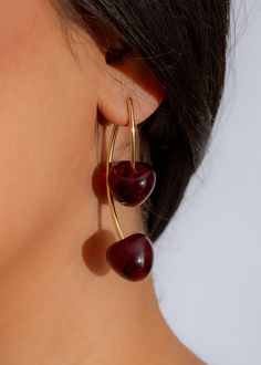 Cherry Delight Earrings Red Cherry Colored Earrings Gift, Trendy Cherry-colored Earrings, Trendy Cherry Dangle Earrings, Cherry Colored Earrings For Summer Party, Cherry Dangle Earrings For Party, Cherry Color Dangle Earrings For Party, Cherry Color Earrings For Summer Party, Party Cherry Earrings, Cherry Color Dangle Earrings