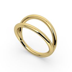 Crafted from solid 14k gold, the Double Split Seam Ring is a striking piece of jewelry that offers a modern twist on a classic design. The minimalist design makes it versatile enough for everyday wear, while the unique split detail adds a touch of sophistication that sets it apart from traditional seam rings. Solid 14k gold | Hypoallergenic | Nickel-free Handcrafted in the USA Great for helix and lobe piercings Note: To open ring and insert into your piercing, place each of your thumbs to the le New Ear Piercing, Gold Gauges, Lobe Piercings, Types Of Piercings, Lobe Piercing, Navel Rings, Out Of Shape, The Minimalist, Open Ring