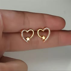 Add 4+ Items With A To A Bundle And I'll Send The Offer! Minimum Of 4 Items Per Bundle. All Items Will Be $5 Each. New. Cute Gift. Goldtone And Clear Stones. I Have 2 Available If Wanting A Matching Gift. Please Ask All Questions Before Purchase. I List Honestly But Am Human And Can Miss Info! I’d Rather Answer 5 Questions And Not Sell You An Item Than Have You Open A Case That Could’ve Been Avoided. Wedding Jewelry Vintage, Vintage Wedding Jewelry, Gold Earrings Models, Heart Shaped Jewelry, Gold Rings Fashion, Circle Earrings Studs, Heart Stud Earrings, Gold Earrings Designs, Stud Earrings For Women