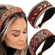 PRICES MAY VARY. Wide headbands for women made of exquisite embroidery and stretchy plastic,lightweight and comfortable to wear,not easy to break and slip. Bohemia head wraps approx is shown in the figure.Wide enough to better hold your hair back. African hair accessories for Daily Dress,Travel,Summer Beach,Outdoor Activity,Workout,won't become deformed and strangle your hair. Elastic embroidery hair bands with exquisite craftsmanship and bohemian patterns,make you more gorgeous and elegant.2 pc Bottleneck Bangs, African Hair Accessories, Hair Fall Oil, Embroidery Hair, Wide Headbands, Extreme Hair Growth, Embellished Headbands, Extreme Hair, Hair Elastic