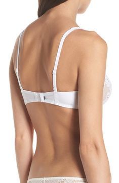 Lace demi cups offer divine comfort and a flattering shape in a bra that has the makings of an everyday favorite. 56% polyamide, 36% polyester, 8% elastane Hand wash, dry flat Imported Embroidery Veil, Demi Cup, Simone Perele, Guipure Lace, Demi Bra, Underwire Bra, Veil, Nordstrom, Lingerie