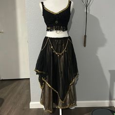 It’s Used, Used In Shows. Includes Skirt, Two Bras, Vest, Scarf, Two Belts And Two Sets Of Zills. Bra Size 38 D. Skirt 8-10 Size. All Offers Considered. Fitted Black Bohemian Set, Bellydance Outfit, Belly Dancing Outfit, Dancing Outfit, Belly Dance Outfit, Belly Dancing, Belly Dance, Bra Sizes, Belts