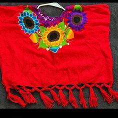 New Without Tags Embroidered Crop Top Size:S-L Red Tops With Floral Embroidery For Festivals, Red Floral Embroidered Top For Festival, Flower Crop Top, Embroidered Crop Tops, Embroidered Flowers, Crop Top, Womens Sizes, Womens Tops, Crop Tops