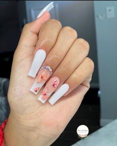 Nagellack Trends, Drip Nails, Ombre Acrylic Nails, Long Acrylic Nails Coffin, Acrylic Nails Coffin Pink, Coffin Nails Long, Long Square Acrylic Nails, Bling Acrylic Nails, Acrylic Nails Coffin Short