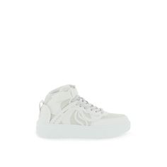 S-Wave Top High Sneakers By Stella Mccartney Made Of Faux Leather With Contrasting Suede Inserts. Lace-Up Closure, Contrasting Logo On Tongue, Fabric Interior Solvent-Free Leather Back Tag With "Suitable For Vegans" Writing And Rubber Sole. Materal: 40% Pu Bio 44%Rec Pl 8% Pa 8% Pu. Made In: Italia. Color: White. Collection: Fall - Winter 2023. Sku: 810174 E00060. Heel Height: 3,5 Cm. Modecraze Is An Online Platform That Offers The Best Designer Products From Europe To Customers All Over The Wor White Synthetic Sneakers With Textured Upper, Modern White Sneakers With Textured Upper, White Sneakers With Textured Upper And Round Toe, Stella Mccartney Sandals, Stella Mccartney Sneakers, Stella Mccartney Shoes, S Wave, Makeup Travel Case, High Sneakers