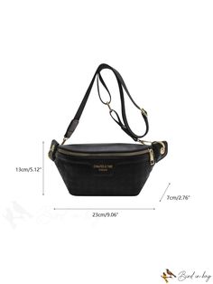 BirdinBag - Text-Emblazoned Waist Bag Trendy Large Capacity Pouch Belt Bag, Trendy Pouch Bag With Adjustable Strap, Large Capacity Satchel Belt Bag For Daily Use, Large Capacity Pouch Belt Bag For Daily Use, Daily Use Large Capacity Satchel Belt Bag, Large Capacity Shoulder Bag Pouch For On-the-go, Large Capacity Crossbody Pouch For On-the-go, Trendy Travel Tote Belt Bag, Trendy Travel Belt Bag Tote