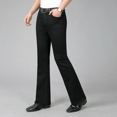 This item is for one pair of pants. Men Formal Bell Bottom Jeans Flared Denim Pants Retro 60s 70s Slim Fit Trousers Please note this is in Asian sizing, smaller than western size e.g. UK, US, AU. Please check the measurements carefully before making a purchase. If you are not sure which size to buy, please provide height and weight, we will recommend a suitable size. Please allow 1-3cm discrepancy due to different measurement method. Color: black Material: cotton blend Size: 27, 28, 29, 30, 31, Bell Bottom Jeans For Men, Bootcut Pants Outfit Men, Mens Flared Pants, Boot Cut Pants Outfit, Moda 70s, Formal Causal, Bell Bottom Jeans Outfit, Formal Pant, Wedding Dress Suit