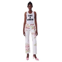 We are exciting to present this Just Cavalli 2004 Floral White Jeans. Features mid rise fit and straight leg with zipper and button for closure and font and back pockets. In excellent vintage condition. Authenticity guaranteed. Label size: Small Modern size: UK: 8, US: 2 to 4, EU: 36 Fabric: Cotton Measurements when laid flat: length: 40 inches, waist: 29 inches Summer Straight Pants With Five Pockets, Straight Five Pockets Summer Pants, Fitted Straight Pants For Summer, Summer Straight Fit Pants, Straight Fit Straight Pants For Summer, Roberto Cavalli Vintage, Jeans Pant, Floral Jeans, Floral White