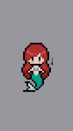 the little mermaid pixel art by person