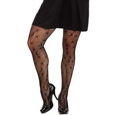 Are you looking for a pair of tights to take your outfit to the next level? Look no further than our Women's Star and Moon Black Tights, exclusively made by us! These high-quality tights are the perfect addition to any outfit, whether you're dressing up for a night out or just looking to add some flair to your everyday wardrobe.Crafted from 95% nylon and 5% spandex, these tights are stretchy, ensuring a comfortable fit. The elastic waistband ensures a secure fit without digging into your skin, w Star Fishnets, Fortune Teller Costume, Star Tights, Tights For Women, Moon Black, Halloween Costume Shop, Star And Moon, Stocking Tights, Fishnet Tights