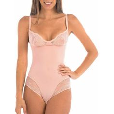 Bodysuit Shaper with Sexy Lace in Blush Elegant Stretch Push-up Shapewear, Elegant Push-up Stretch Shapewear, Elegant Push-up Shapewear With Built-in Bra, Elegant Solid Color Push-up Shapewear, Elegant Underbust Lined Body Shapewear, Elegant Shaping Shapewear Bra Friendly, Elegant Underbust Lined Shapewear, Elegant Underbust Stretch Shapewear, Elegant Shapewear With Built-in Bra And Shaping Fit