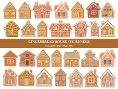 the gingerbread house svg bundle is available for use in crafts and other projects