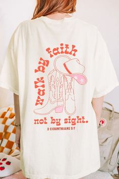 Cowgirl Christian Shirt Walk by Faith Not by Sight Shirt Christian Concert Shirt for Rodeo Western Style Religious Shirt Cowgirl Aesthetic - Etsy Spring Band Merch Shirt With Relaxed Fit, Summer Band Merch Shirt With Screen Print, Band Merch Shirt With Screen Print For Summer, Band Merch Screen Print Shirt For Summer, Summer Band Merch Shirt With Letter Print, Summer Band Merch Cotton Shirt, Band Merch Cotton Shirt For Summer, Christian Cowgirl Aesthetic, Summer Cotton Shirt With Band Merch