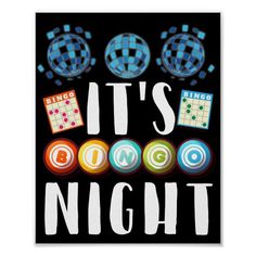 it's dance night poster with disco balls