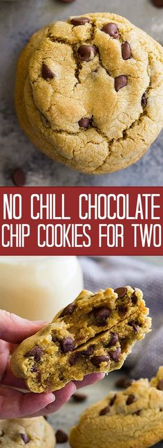 no chill chocolate chip cookies for two