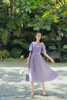 Thalia Pleated Dress – VAST Pleated Fabric, Dress 16, Pleated Dress, Waist Belt, Custom Color, Dress Length, Off The Shoulder, Sleeve Length, Silk