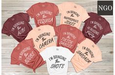 six t - shirts that say i'm brinding the photographer, i'm