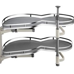 two tiered trays with wheels on each side