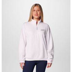 Layer on the warmth in this soft quarter-zip pullover made with a soft cotton blend and ribbed detailing for a finished look. Quarter Zip Fleece, Half Zip Sweatshirt, Pullover Jacket, Quarter Zip Pullover, Half Zip, Quarter Zip, Columbia, Vest Jacket, Cotton Blend