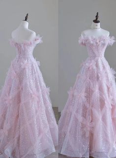 Beautiful Pink Dress, Unique Pink Prom Dresses, Slay Dresses, High Feeling, Long Party Dresses, Fairy Prom Dress, Prom Dress Long, Pink Fairy, Note Box