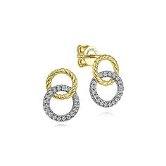 Gabriel Two-Tone Twisted Rope Diamond Earrings Designer Diamond Jewellery, Diamond Fashion Rings, Jewelry Appraisal, Jewelry Showcases, Circle Diamond, Diamond Charm, Diamond Stud Earrings, Diamond Stud, Shop Engagement Rings