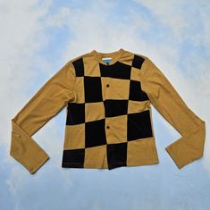 Unif Delight Cardigan Like-New Without Tags. Styles Off Of The 70s & 90s, It Looks Like It's Straight Out Of Soul Train. Size S. Brand Is Authentic Unif. Yellow Knit Short Cardigan With Long Sleeves, & Distorted Black Velvet Checkered Pattern On Front. Extremely Rare Unif Cardigan Unif Delight Cardigan. This Style Came Out In Like 2016/2017 Era Unif. Yellow And Black Checkered Cardigan With Unique Pattern. Black Buttons All The Way Down, Can Wear One Or Closed, Fits More Tight Than Loose. Fitted Retro Mustard Long Sleeve Tops, Mustard Retro Long Sleeve Sweater, Retro Yellow Top For Fall, Retro Mustard Tops For Fall, Mustard Retro Long Sleeve Tops, Mustard Retro Tops For Fall, Mustard Long Sleeve Retro Top, Fitted Yellow Cardigan For Fall, Retro Yellow Fall Top