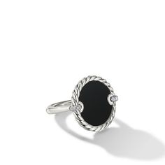 In this collection, David Yurman explores the circle-a timeless symbol of unity, a shape without beginning or end. Sterling Silver Black Onyx Pave Diamonds, 0.09 total carat weight Size, 7 Ring, 21mm Style Number: R17015DSSDBODI7 Disc Ring, Yurman Ring, David Yurman Ring, Designers Jewelry Collection, Luxury Timepieces, David Yurman Jewelry, Diamond Carat, Diamond Sizes, High Jewelry