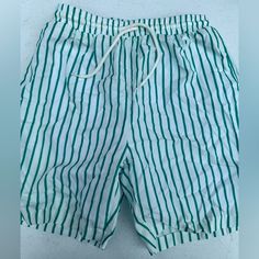 Brand New Swim Trunks From Shein Trendy Cotton Shorts For Poolside, Playful White Swim Trunks For Beach, Casual Swim Trunks For Spring Poolside, Casual Green Swim Trunks For Summer, Playful White Shorts For Poolside, Playful White Summer Bottoms, White Swim Trunks For Poolside Summer, Casual Green Swim Trunks For Poolside, Summer Cotton Swim Trunks For Playwear